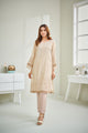 Da-1595 Beige Embroidered Kurta