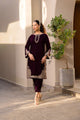 Fw24Da-2604 Plum 2Pcs Embroidered Kurta With Dupatta