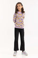 Junior Girl Purple Jacquard Sweater
