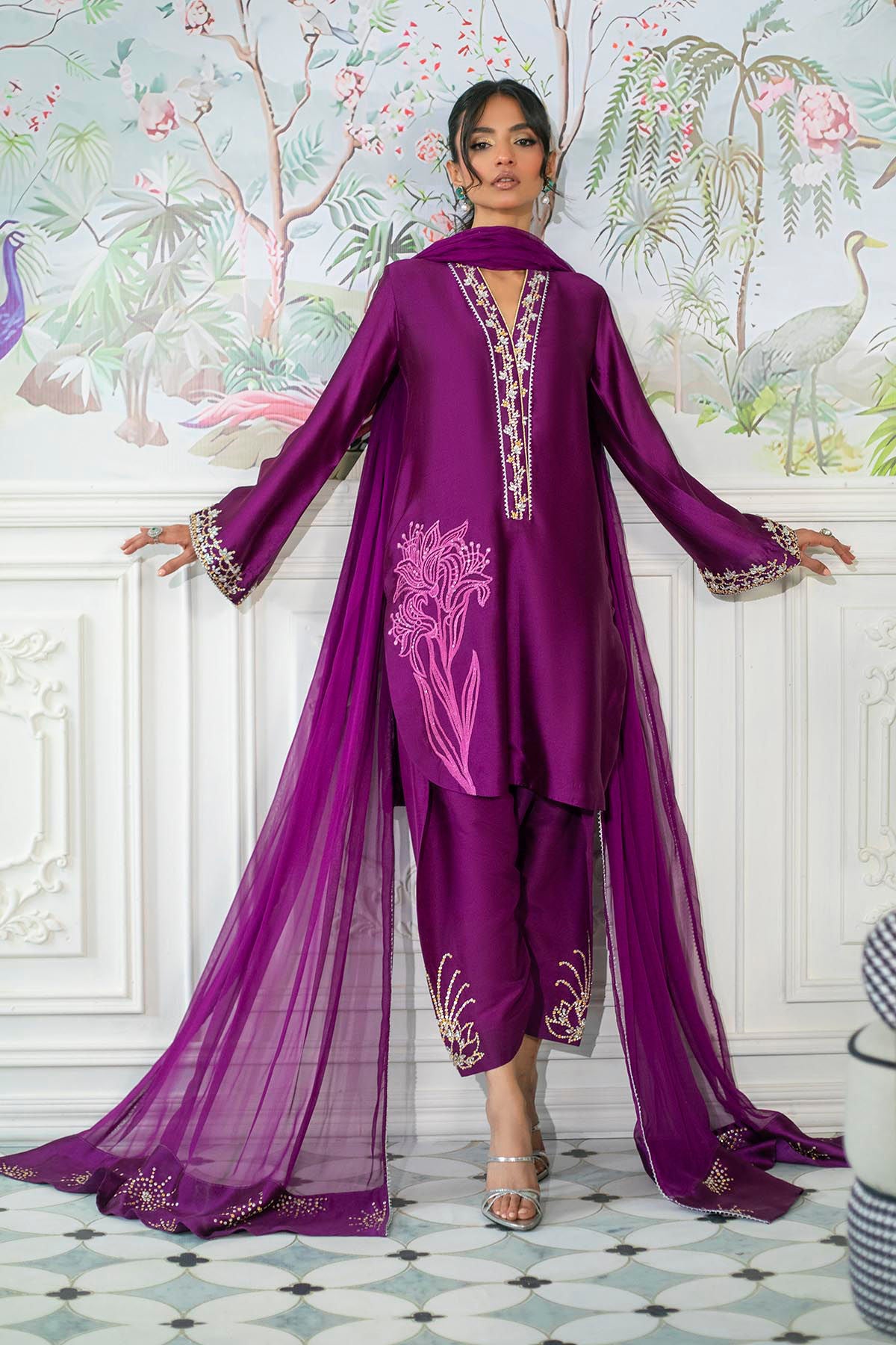 Melanie Plum - Shirt And Dupatta
