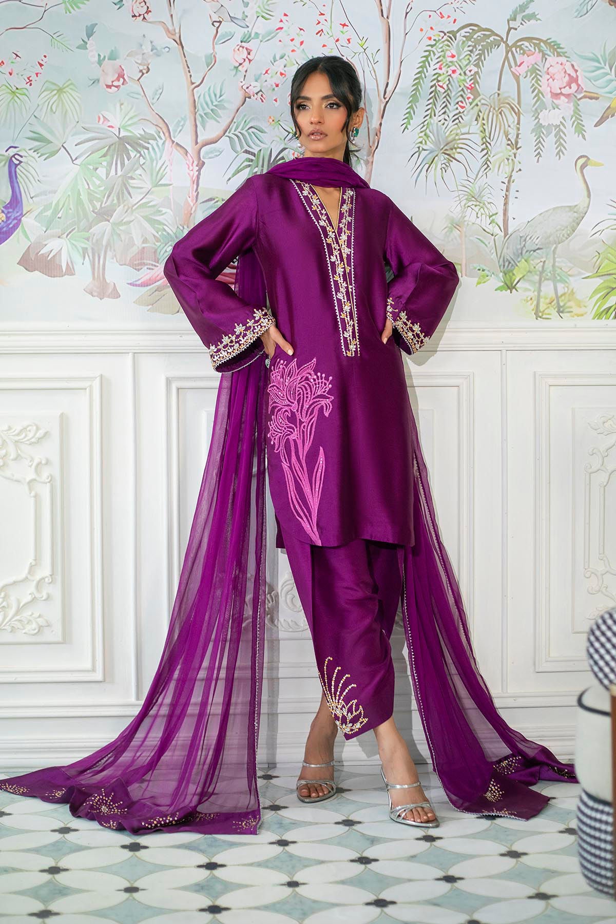 Melanie Plum - Shirt And Dupatta