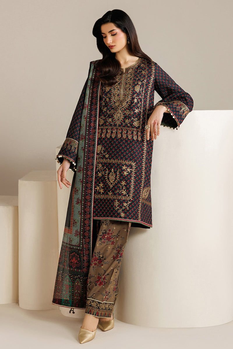 Embroidered Raw Silk Ur-7078