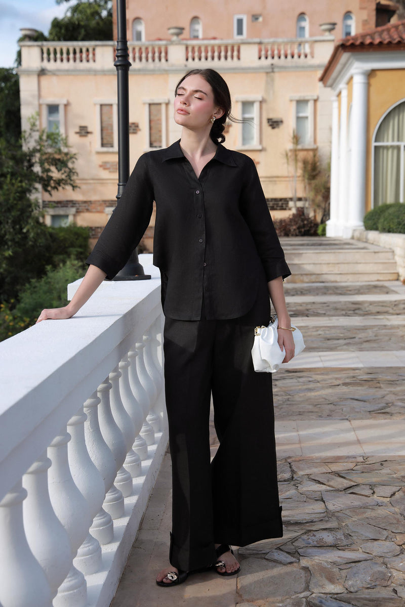Black Linen Set