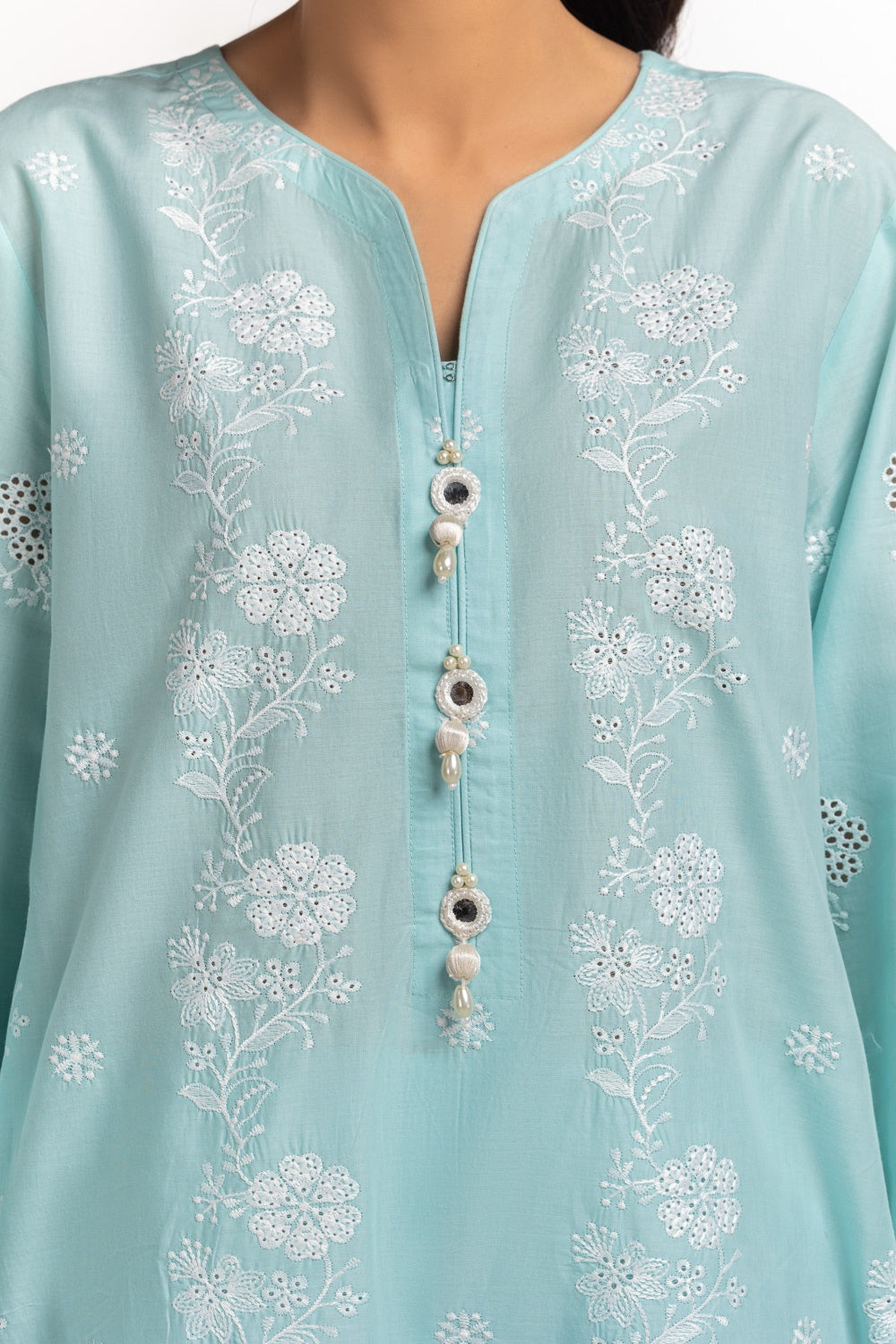 3Pc Lawn Schiffli Embroidered Suit