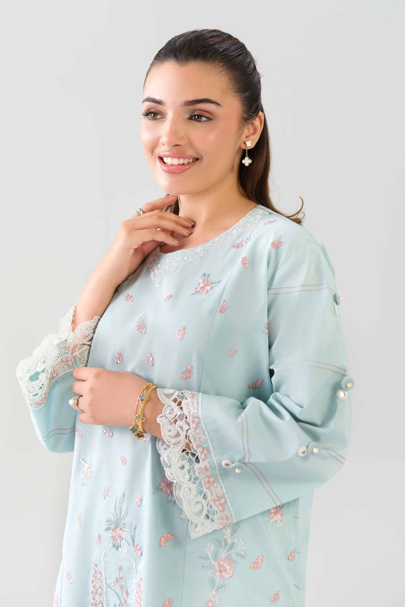 2 Piece - Digital Printed Embroidered Suit - 42601087