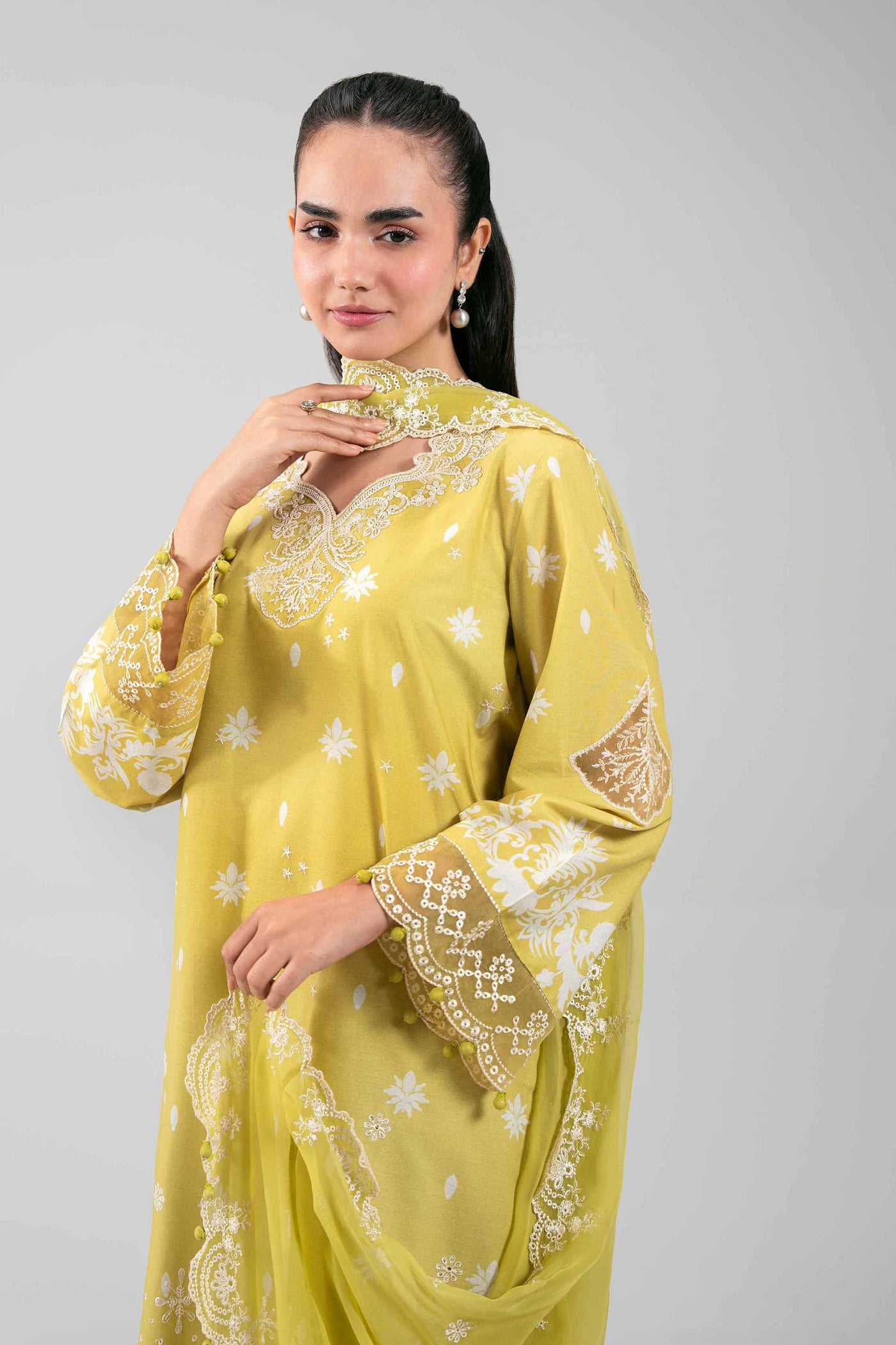 3 Piece - Digital Printed Embroidered Suit - 42601386