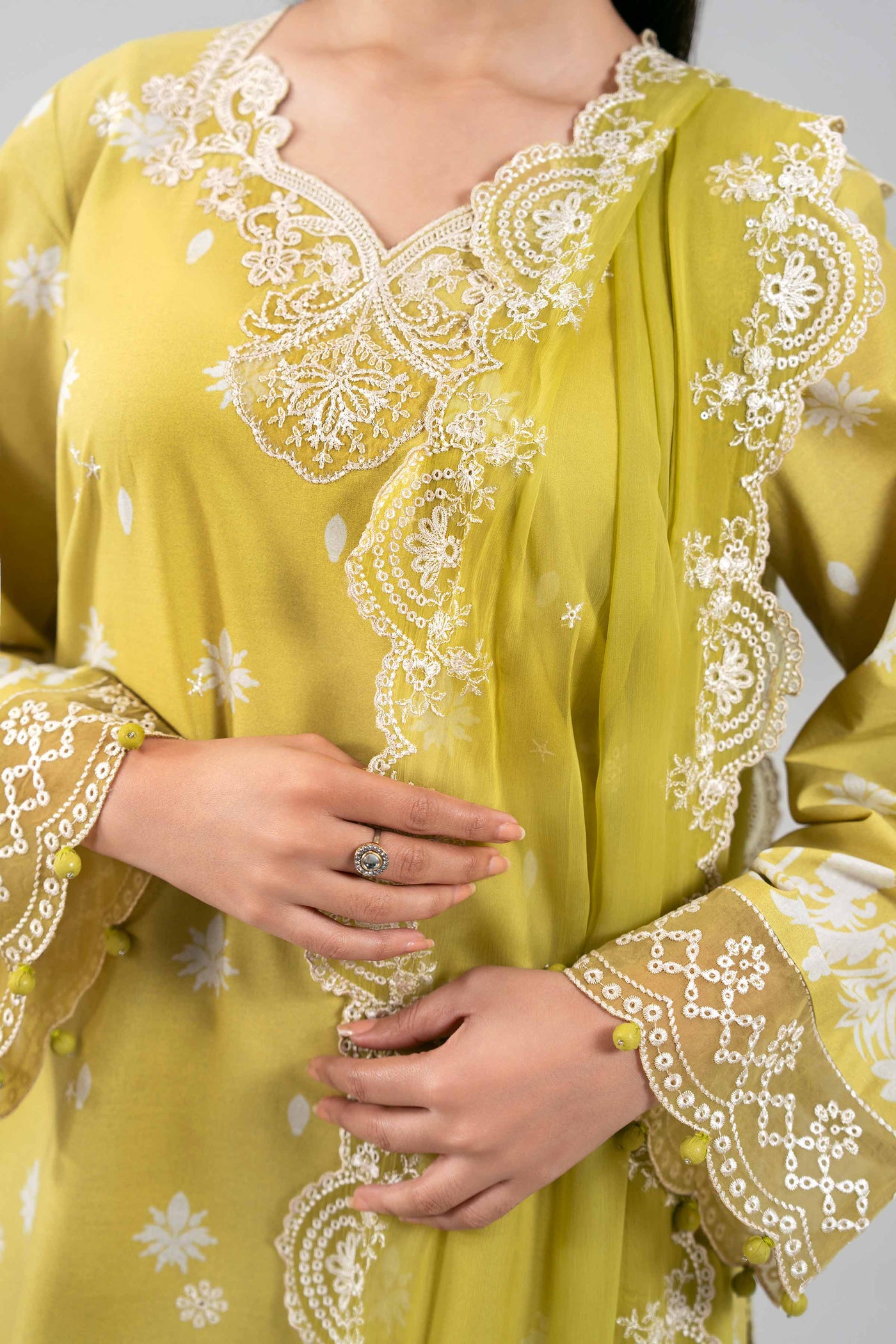 3 Piece - Digital Printed Embroidered Suit - 42601386
