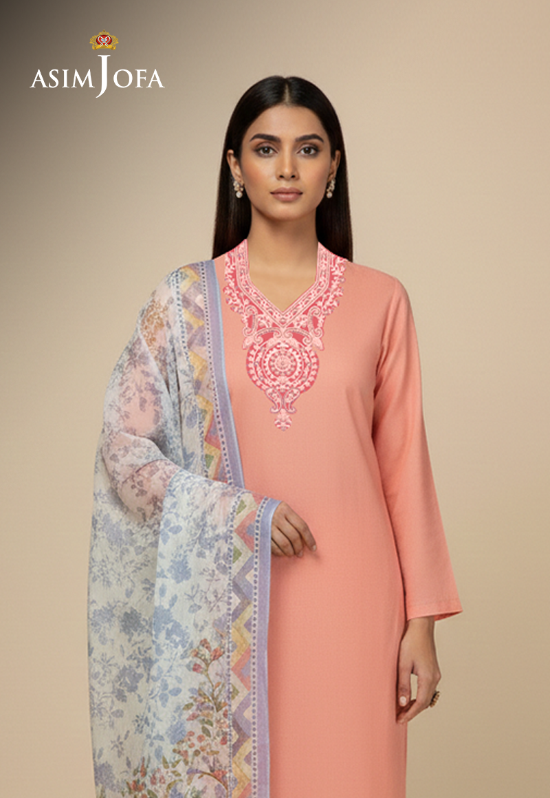 Ajso-280 Unstitched 2 Pcs Shirt Dupatta