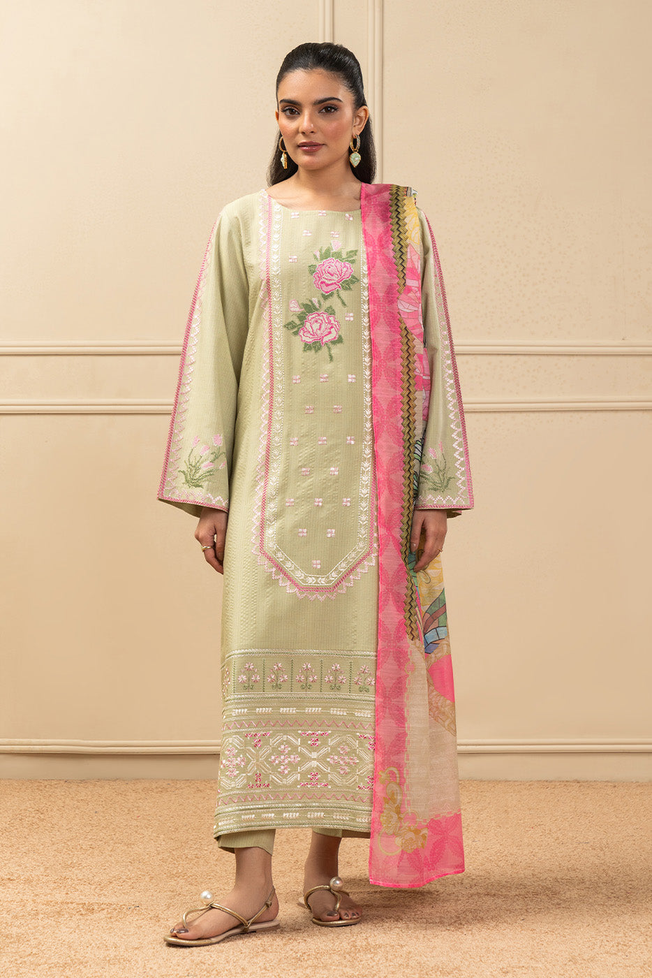 3 Piece Embroidered Missouri Suit (Pret)