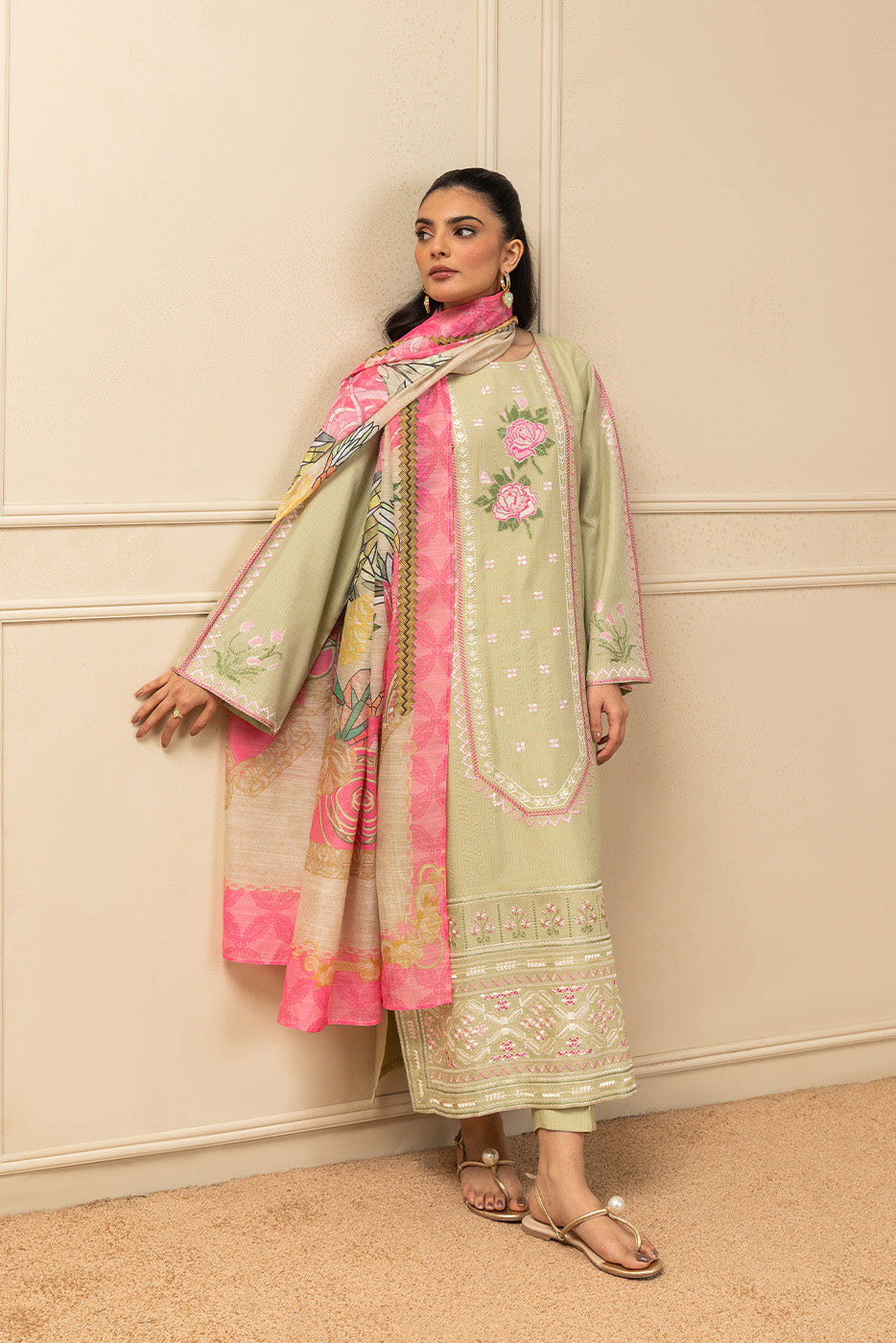 3 Piece Embroidered Missouri Suit (Pret)
