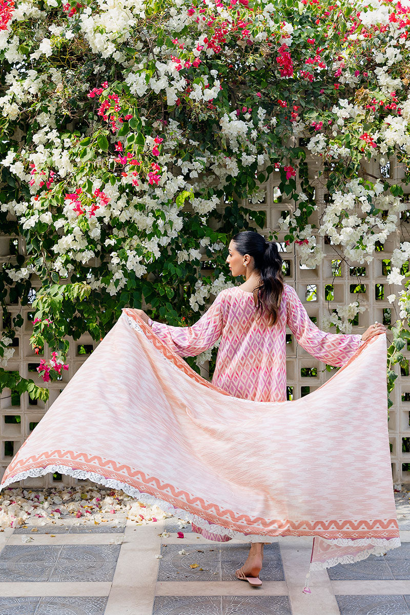 Radiant Charm-3Pc Satin Printed Suit