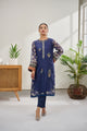 Dc-0383 Navy Blue 2Pcs Embroidered Kurta With Trouser