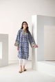 Dc-0546 Blue Printed Embroidered Kurta