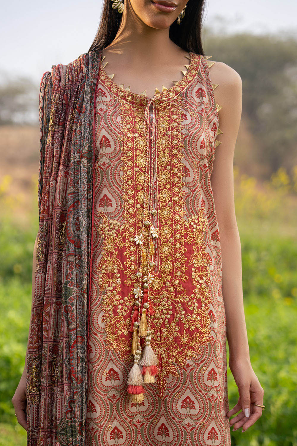 3 Piece Embroidered Printed Lawn Suit With Embroidered Neckline