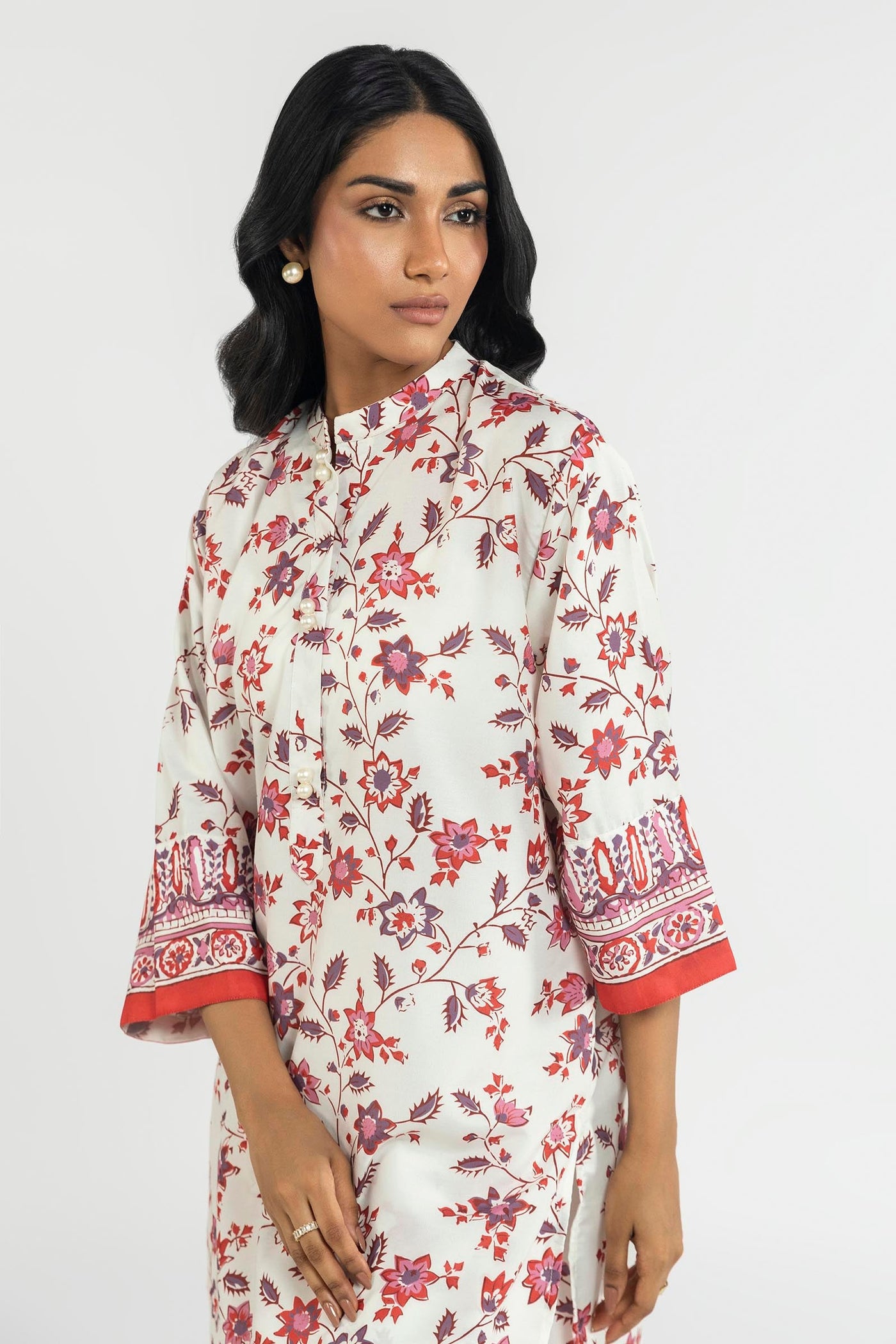 Stitched Basic Cambric Shirt + Skinny Shalwar