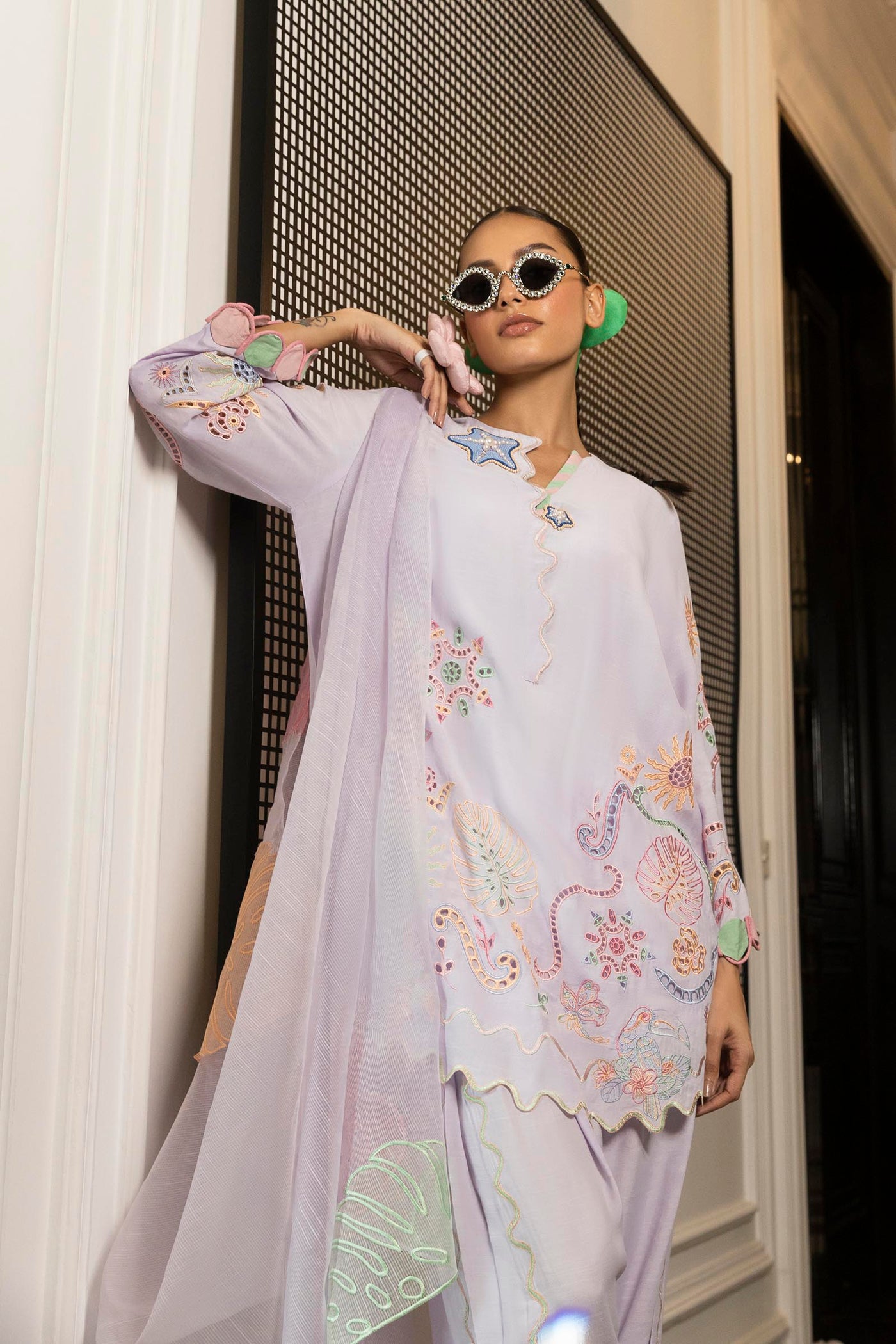 Lilac Slub Dupatta