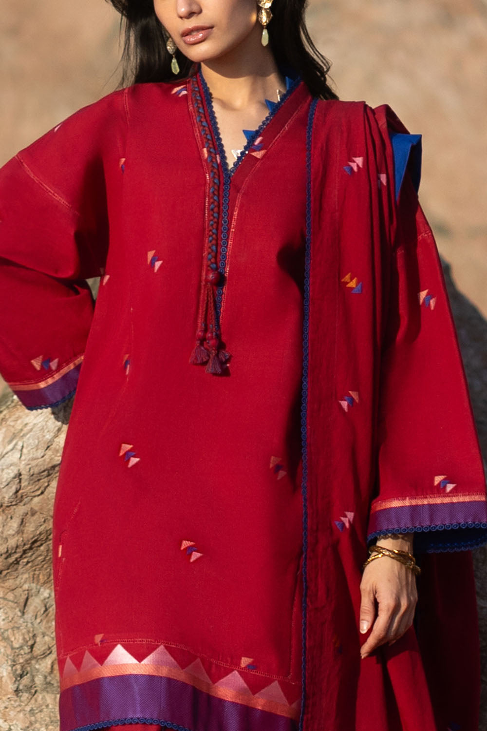 3 Piece Jacquard Suit With Jacquard Dupatta