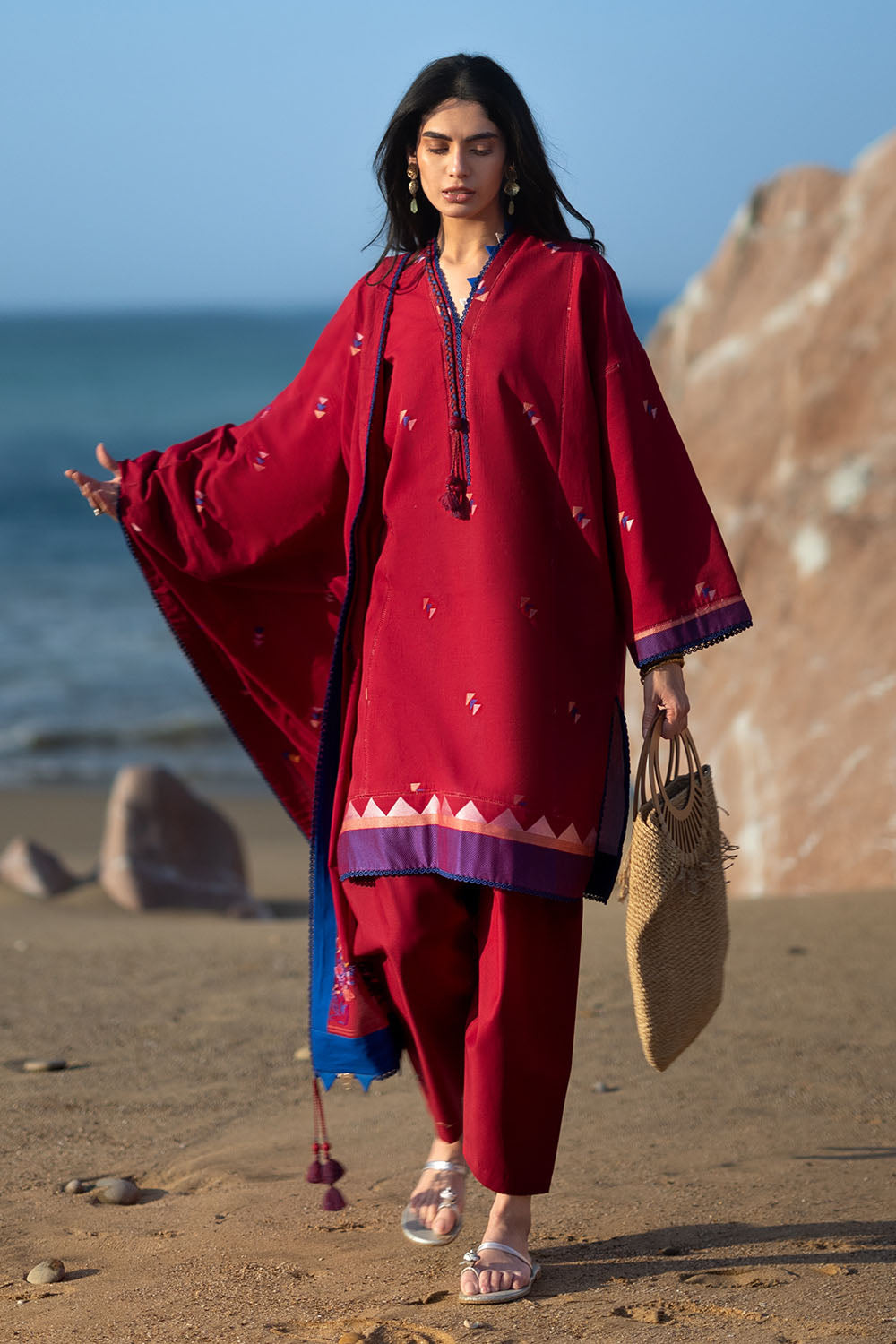 3 Piece Jacquard Suit With Jacquard Dupatta