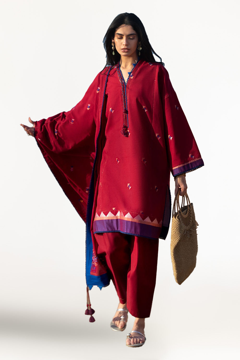 3 Piece Jacquard Suit With Jacquard Dupatta