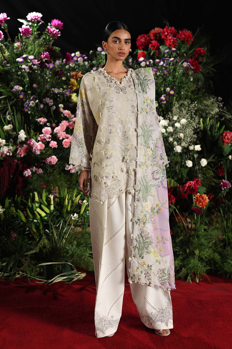 Unstitched Luxury Lawn Woven Net Suit