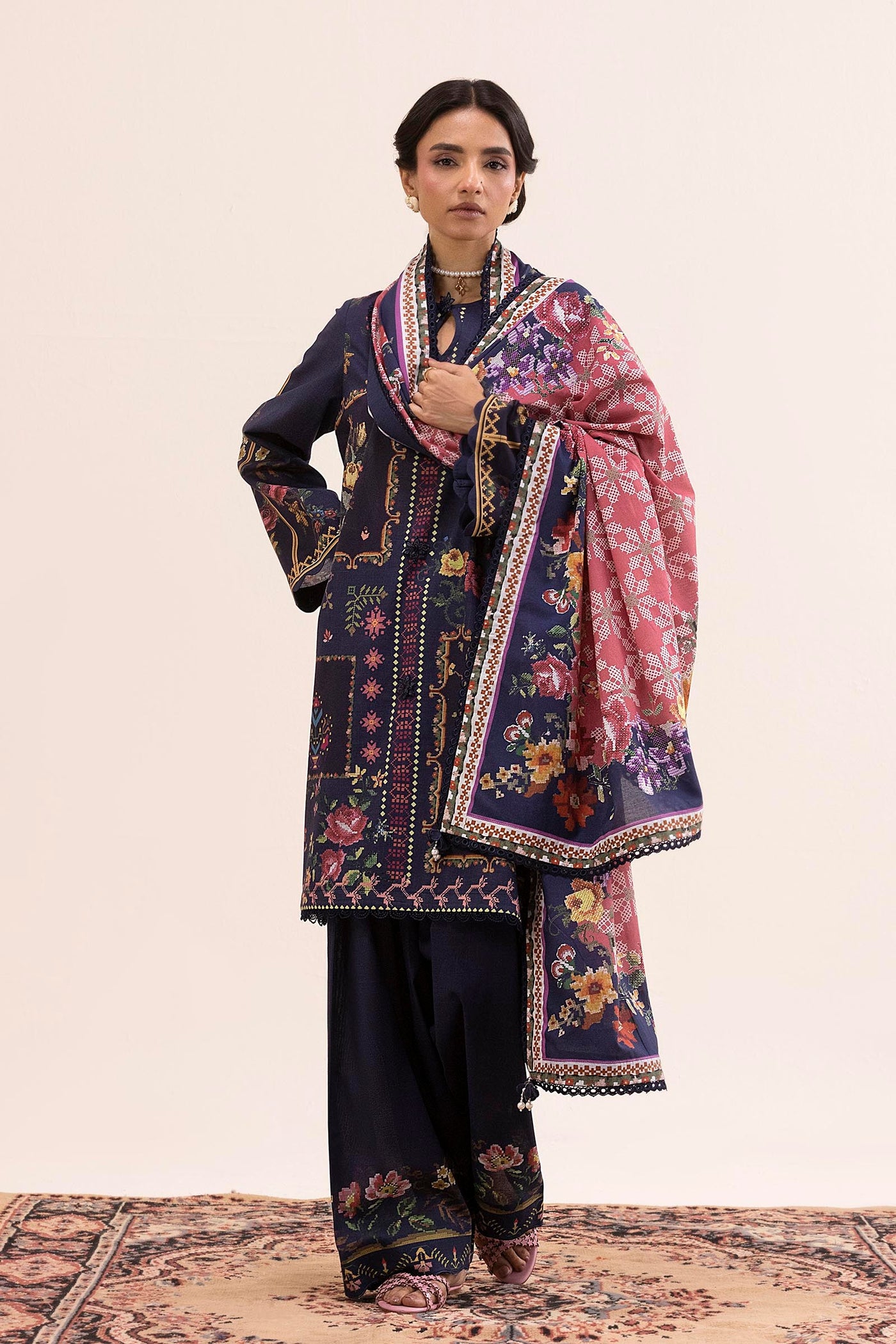 Unstitched 3 Piece Lawn Suit