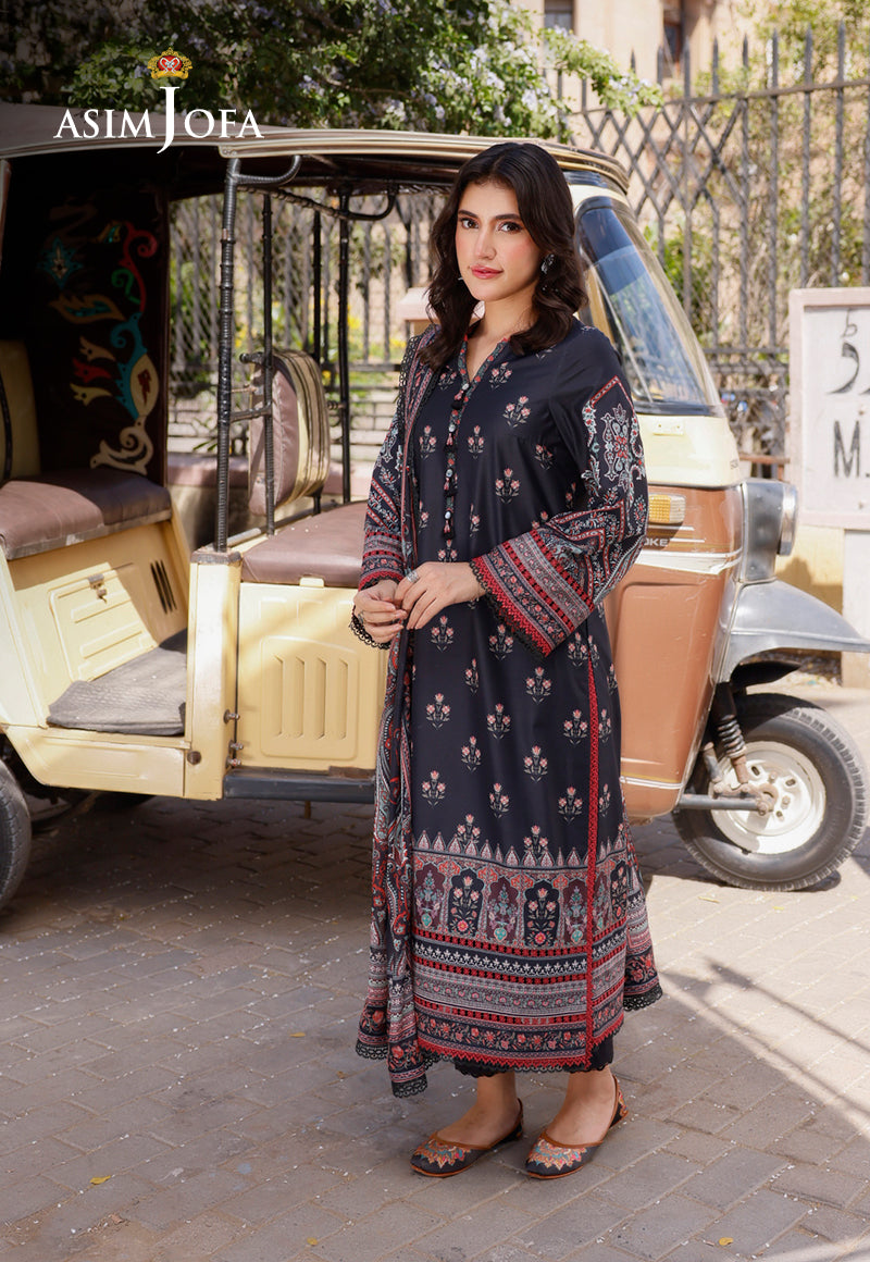 Ajpl-19 Printed Arabic Lawn 3 Pcs