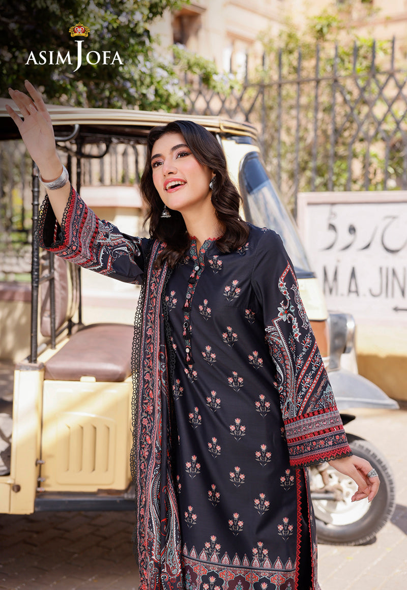 Ajpl-19 Printed Arabic Lawn 3 Pcs