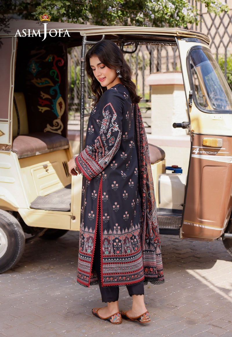 Ajpl-19 Printed Arabic Lawn 3 Pcs