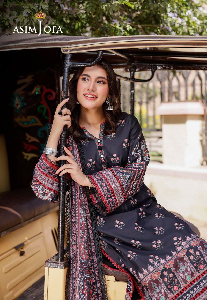 Ajpl-19 Printed Arabic Lawn 3 Pcs