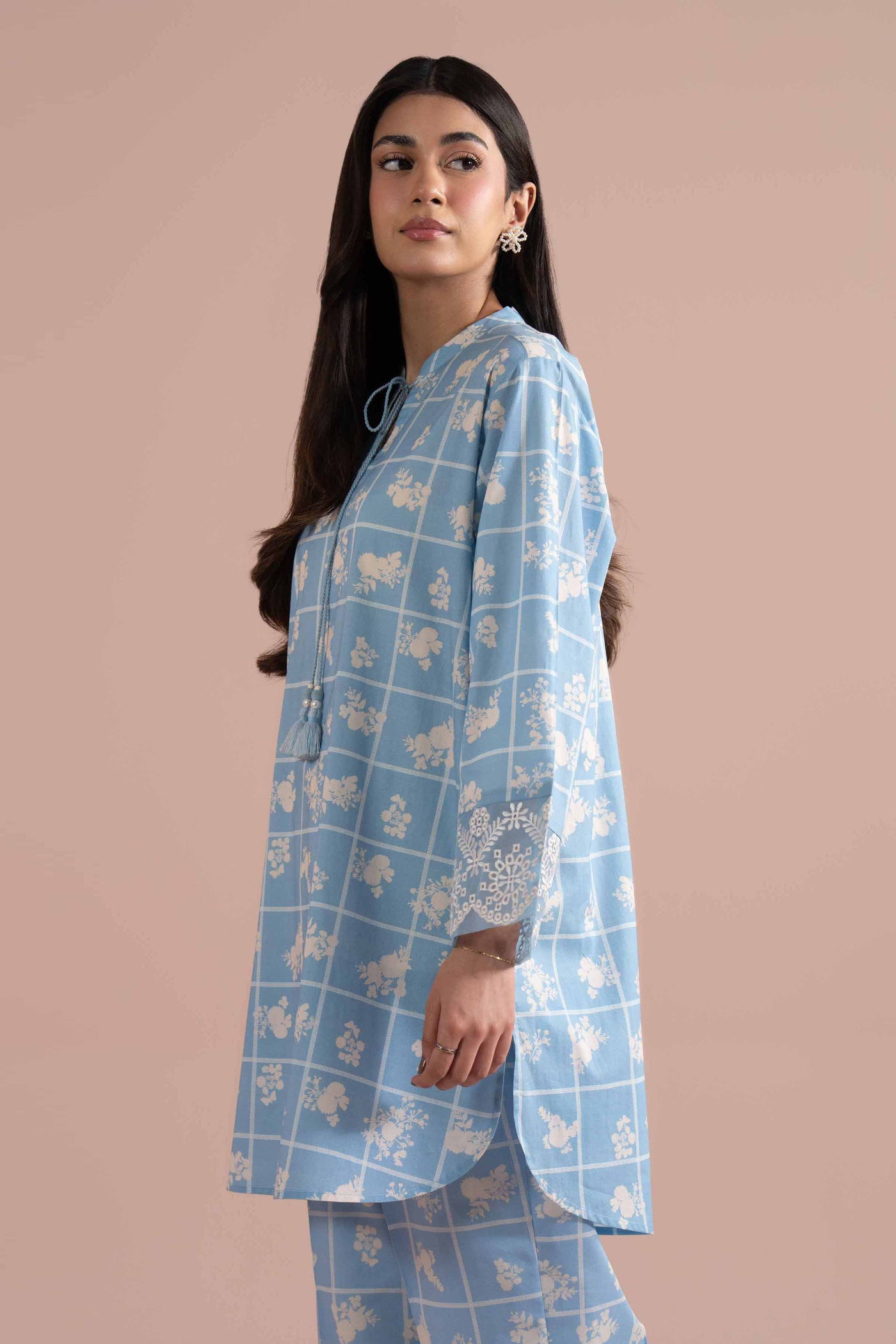 2 Piece - Printed Embroidered Suit - Pe26-204