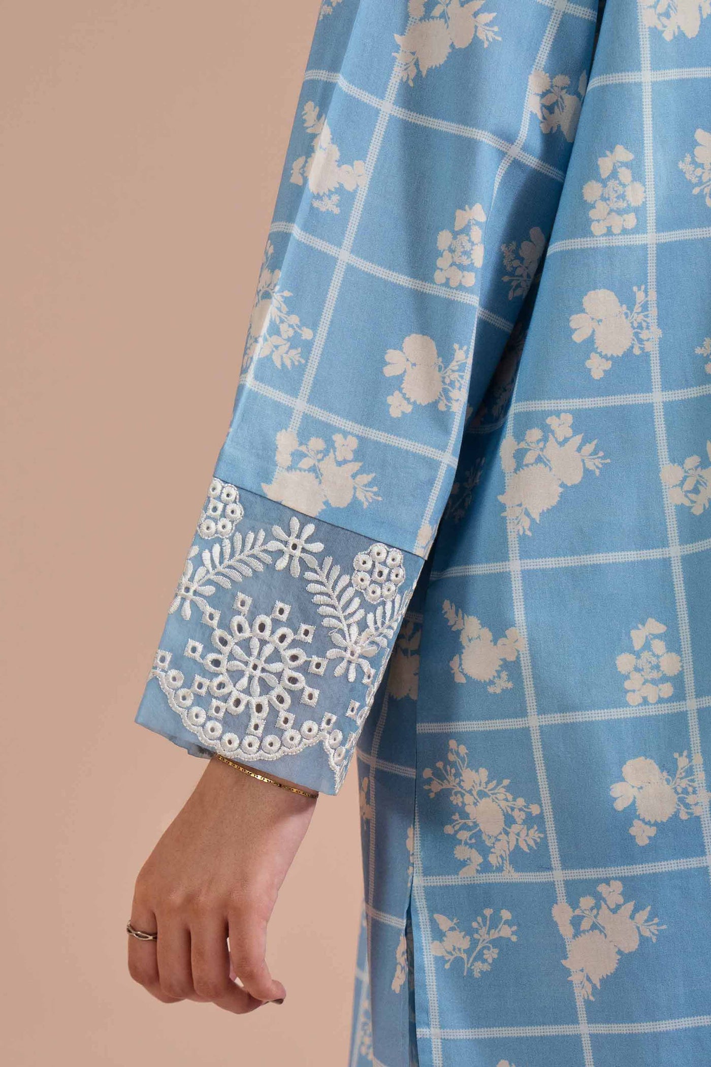 2 Piece - Printed Embroidered Suit - Pe26-204
