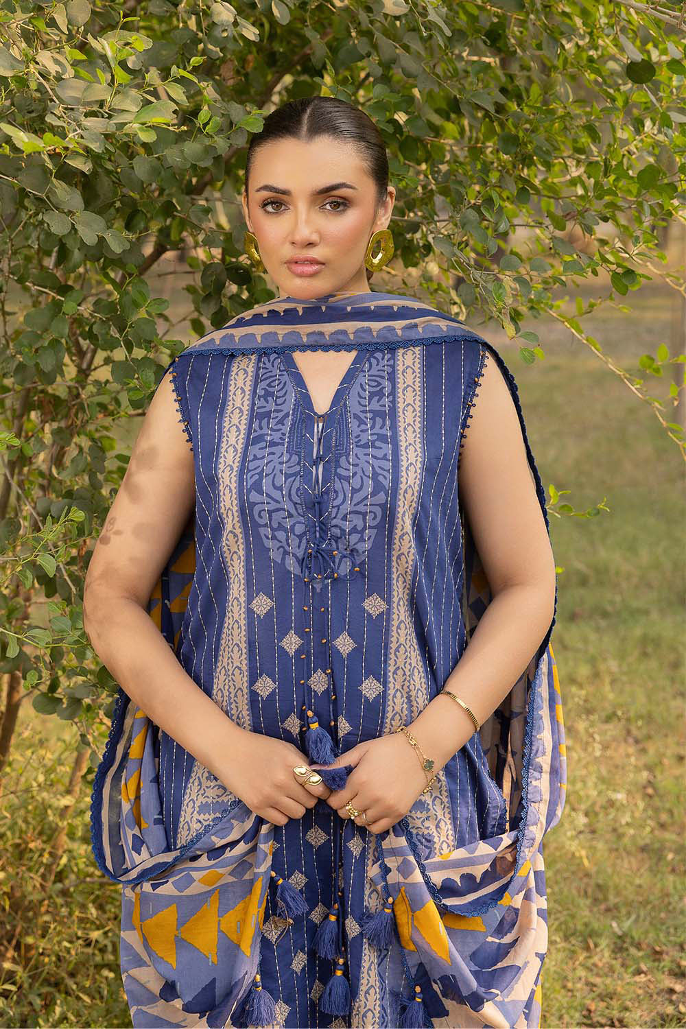 3 Piece Embroidered Printed Lawn Suit With Dupatta