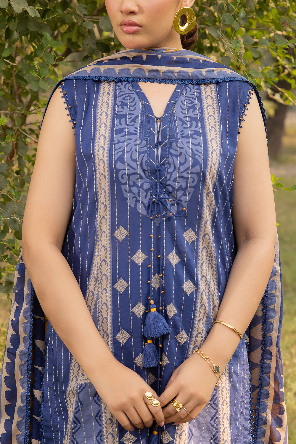 3 Piece Embroidered Printed Lawn Suit With Dupatta