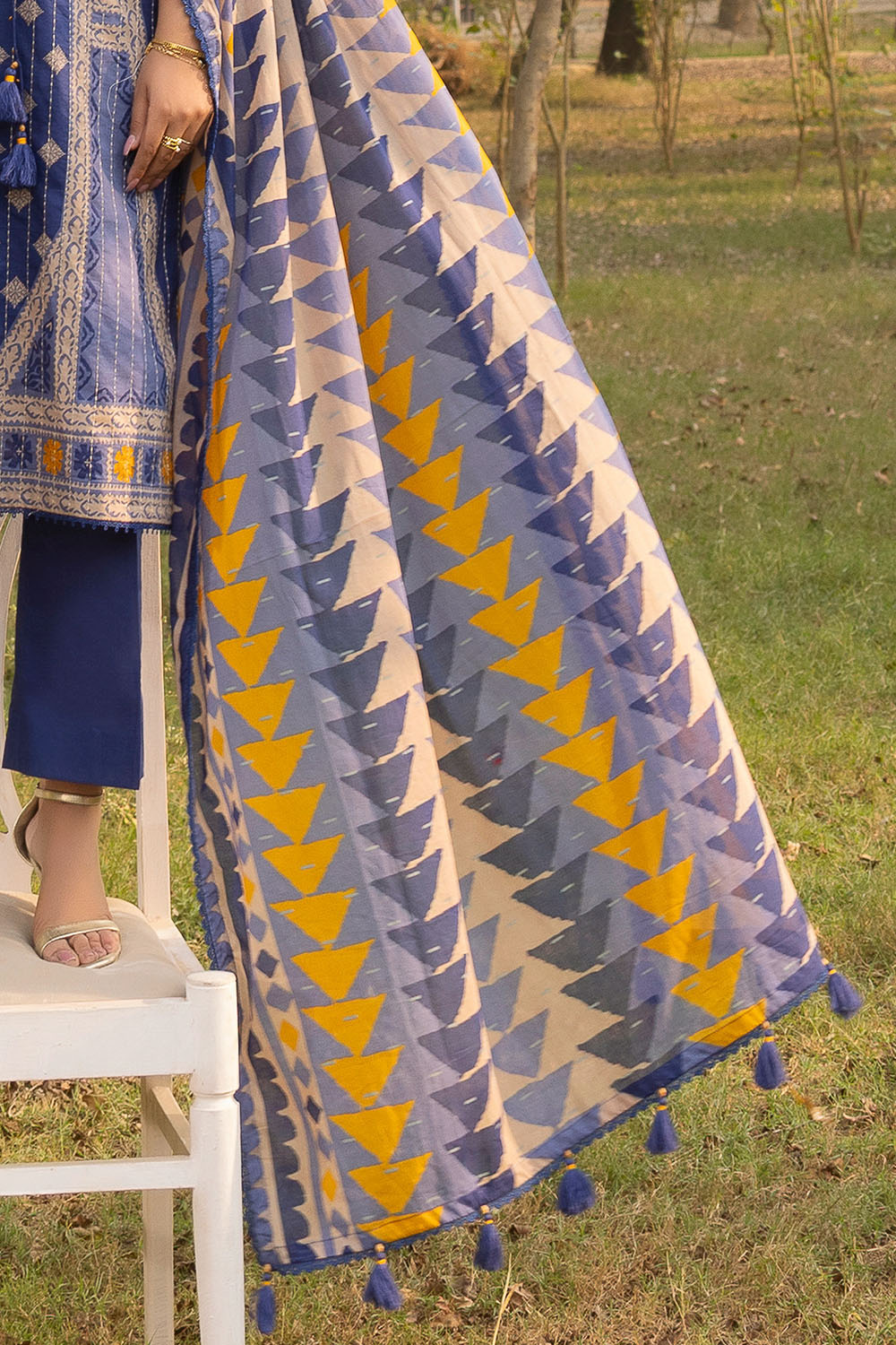 3 Piece Embroidered Printed Lawn Suit With Dupatta