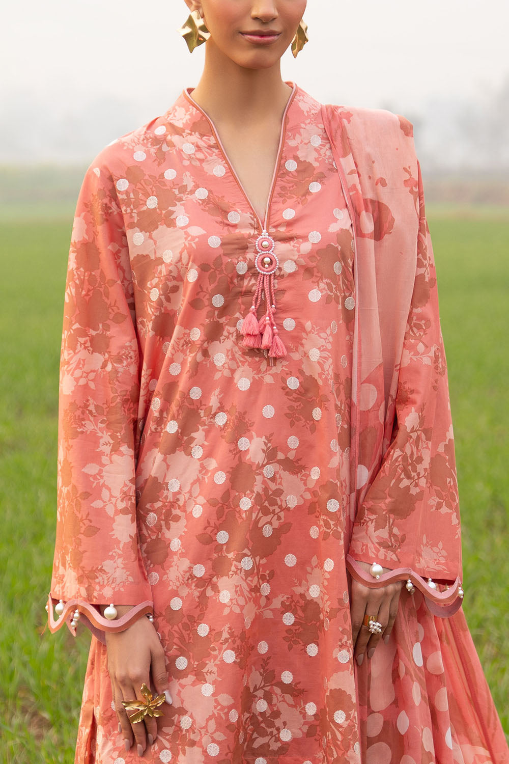 3 Piece Embroidered Printed Lawn Suit With Dupatta