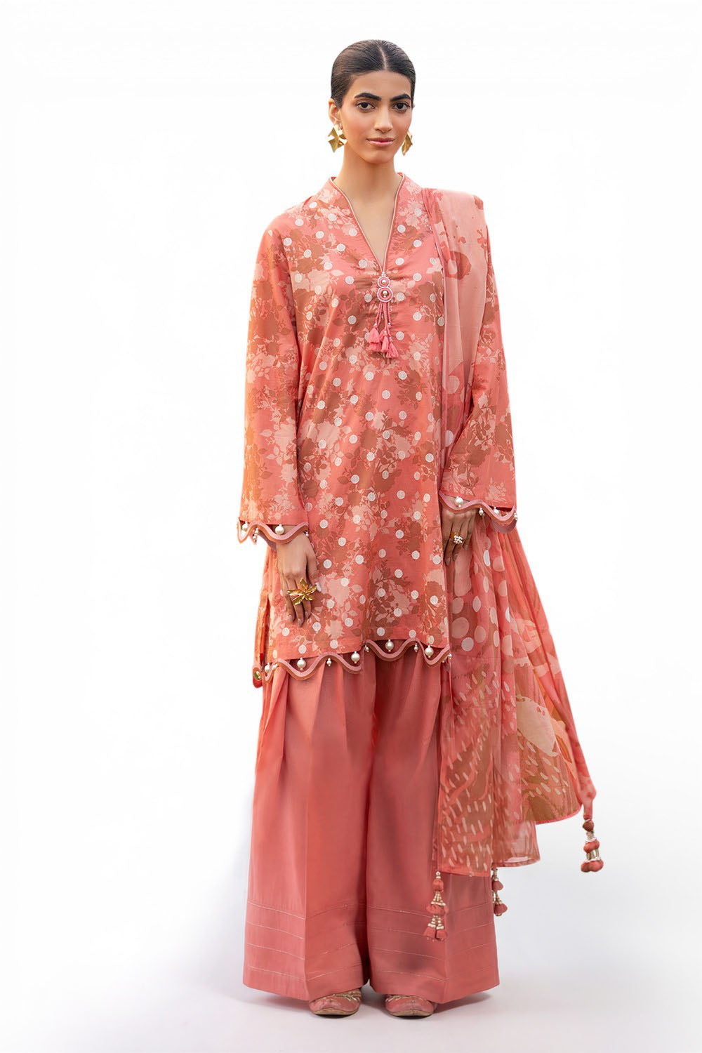 3 Piece Embroidered Printed Lawn Suit With Dupatta