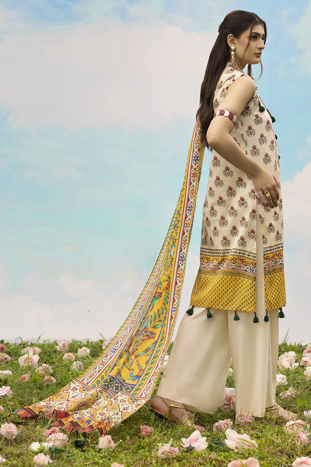 3 Piece Printed Lawn Suit With Dupatta