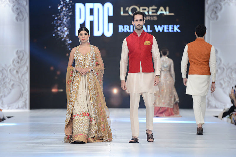 Red Raw Silk Waist Coat With Kurta And Trousers