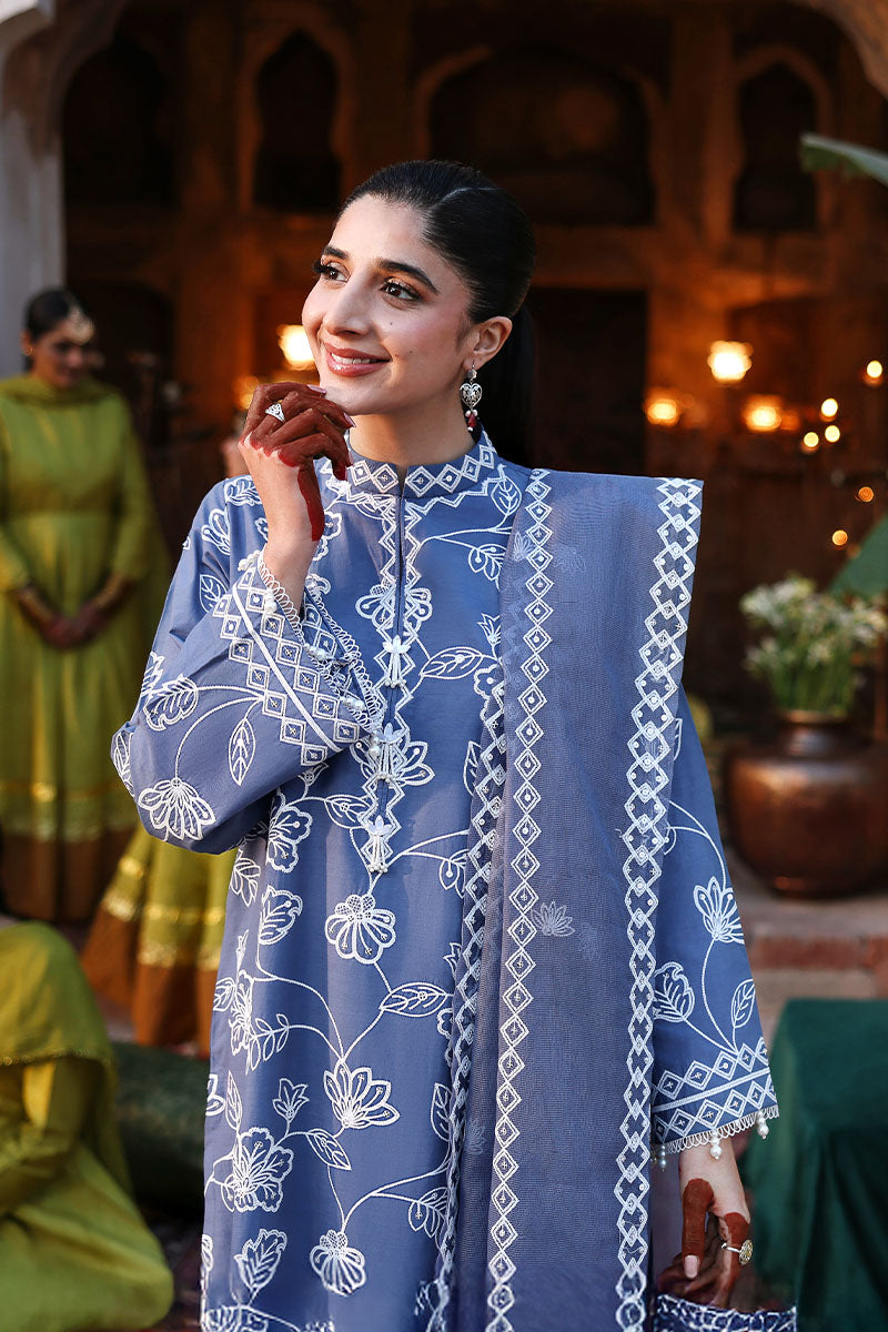 Ethnic Blue-3Pc (Shirt, Trouser & Dupatta)