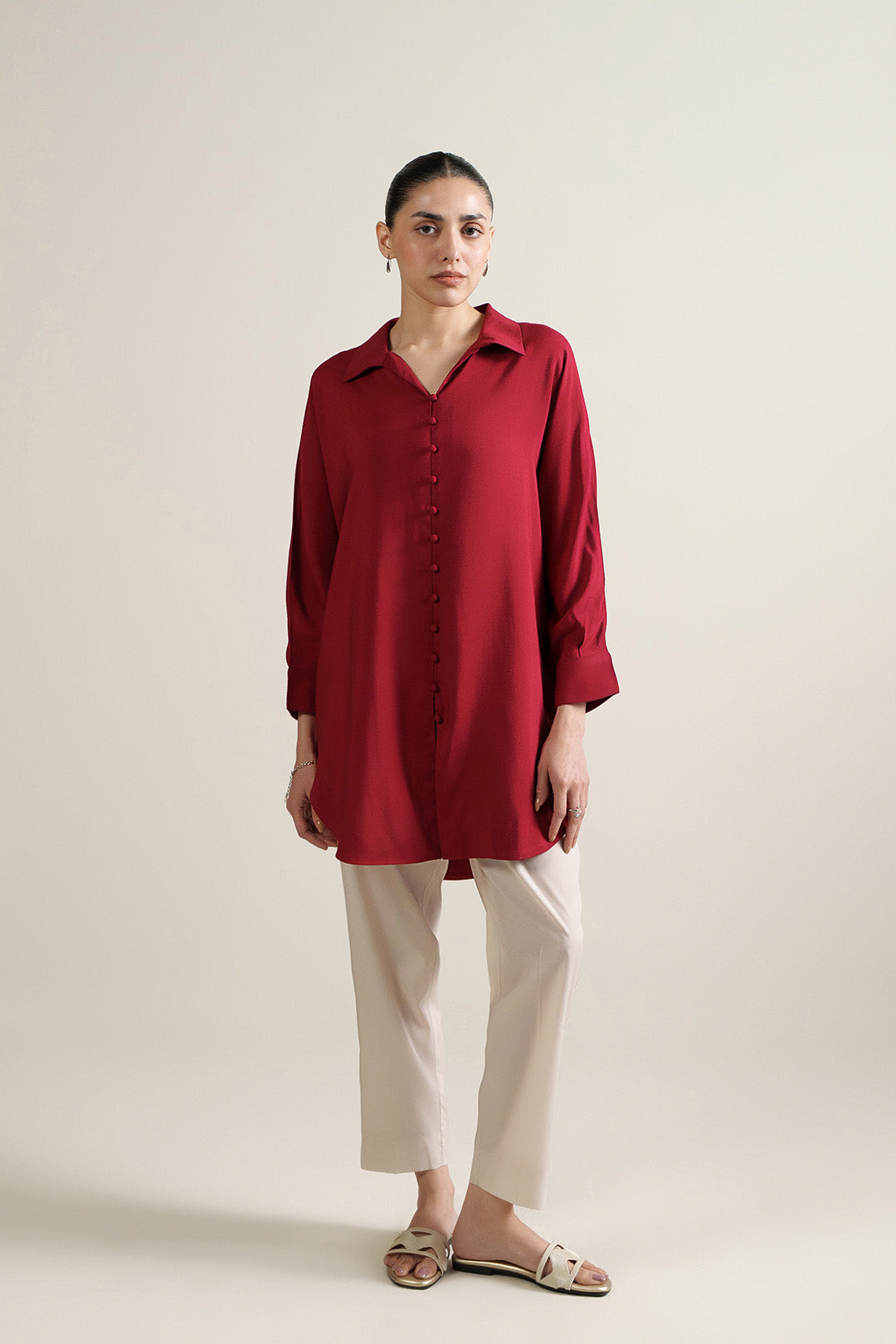 Red Batwing Top