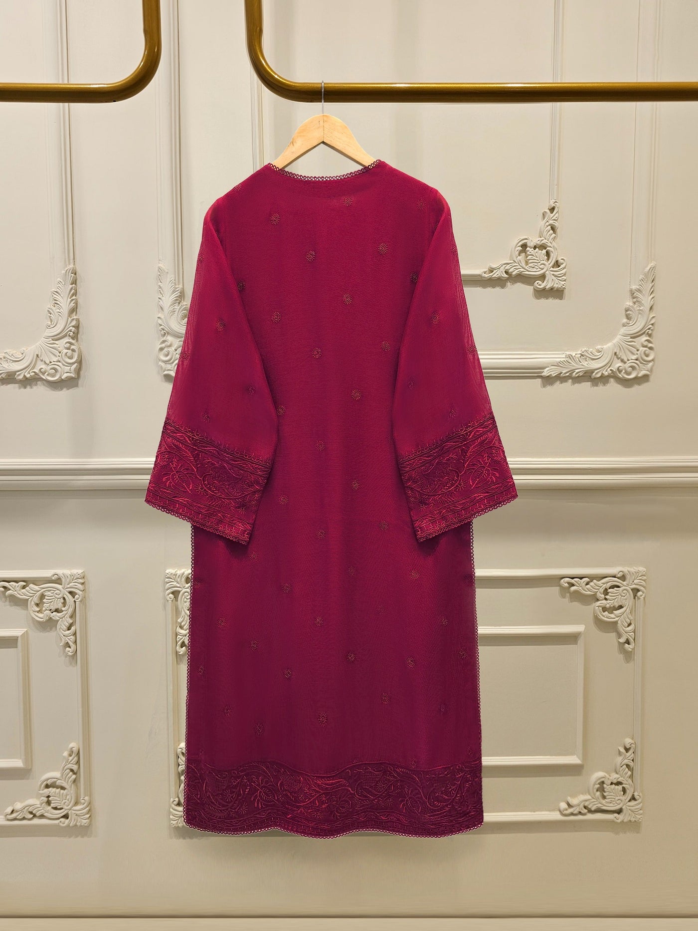 3 Piece - Pure Embroidered Cotton Net Suit S114304