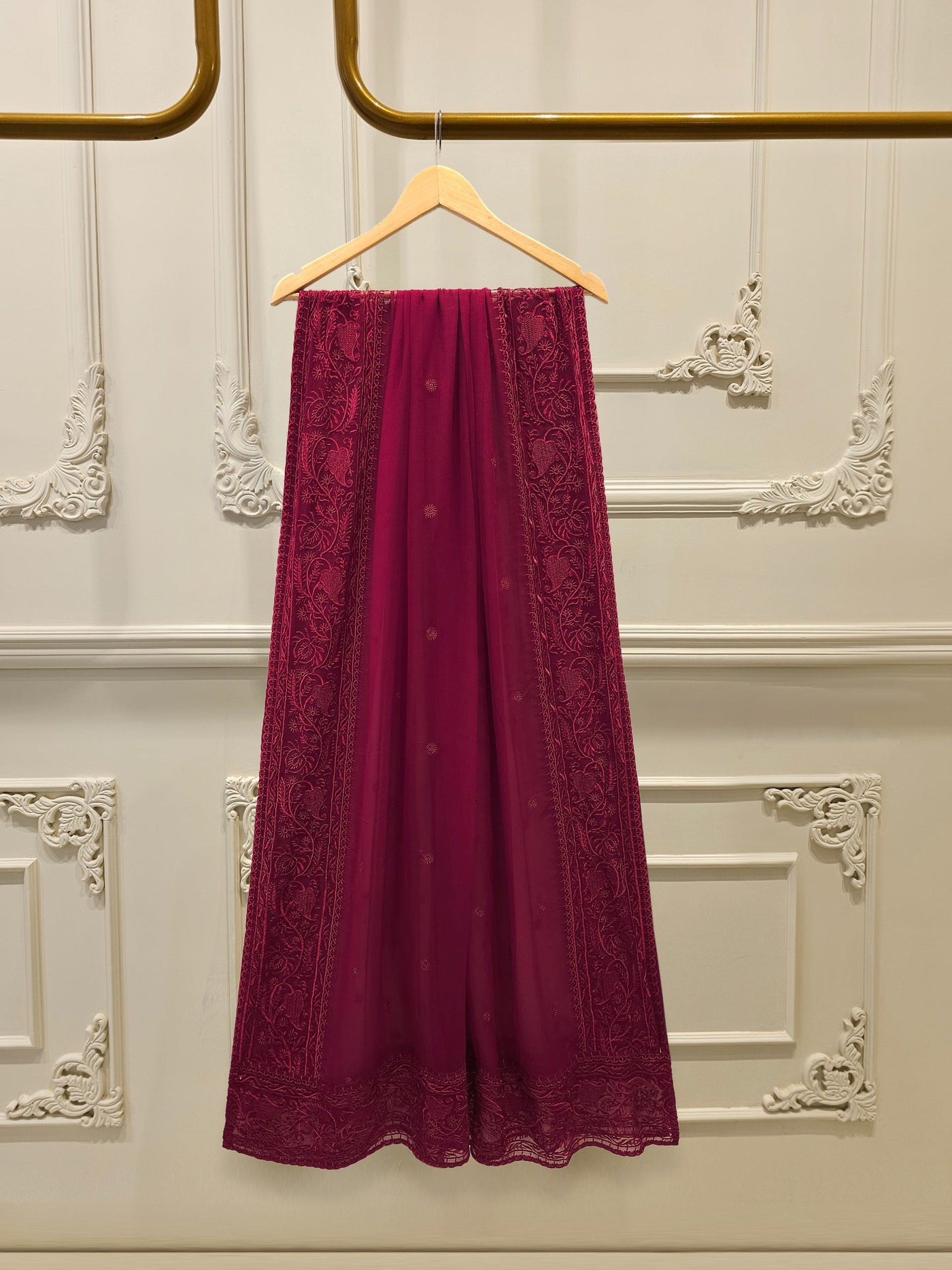 3 Piece - Pure Embroidered Cotton Net Suit S114304