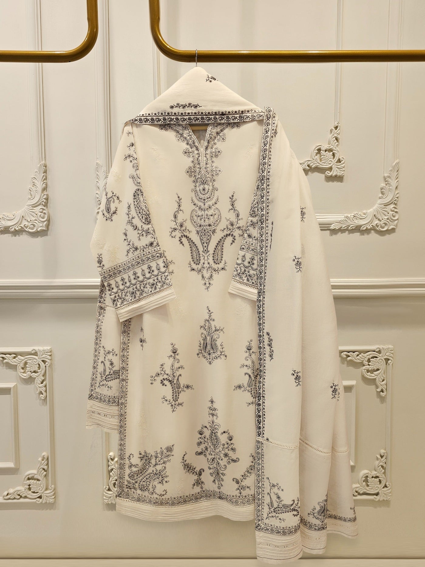2 Piece - Embroidered Kora Cotton Suit S114090
