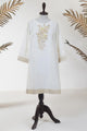 Da-1235 Off White Embroidered Kurta