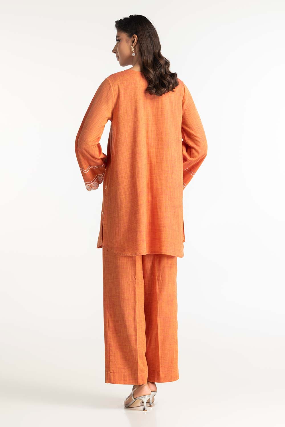 Two-Tone Herringbone Embroidered Shirt And Trouser