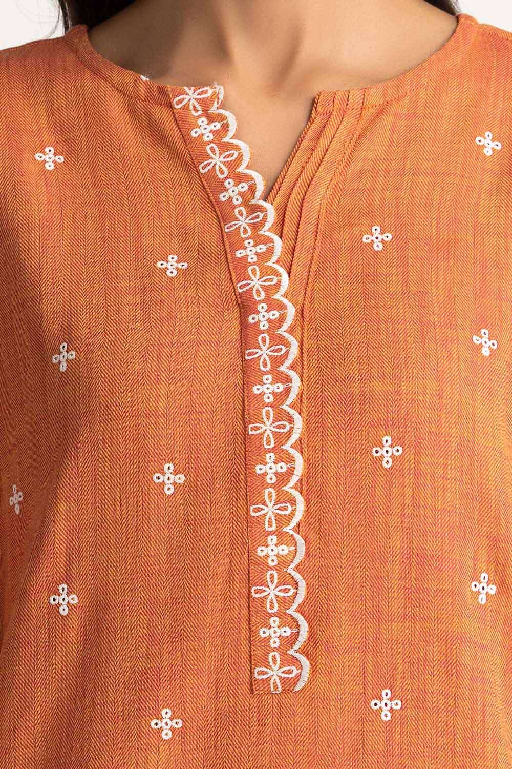 Two-Tone Herringbone Embroidered Shirt And Trouser