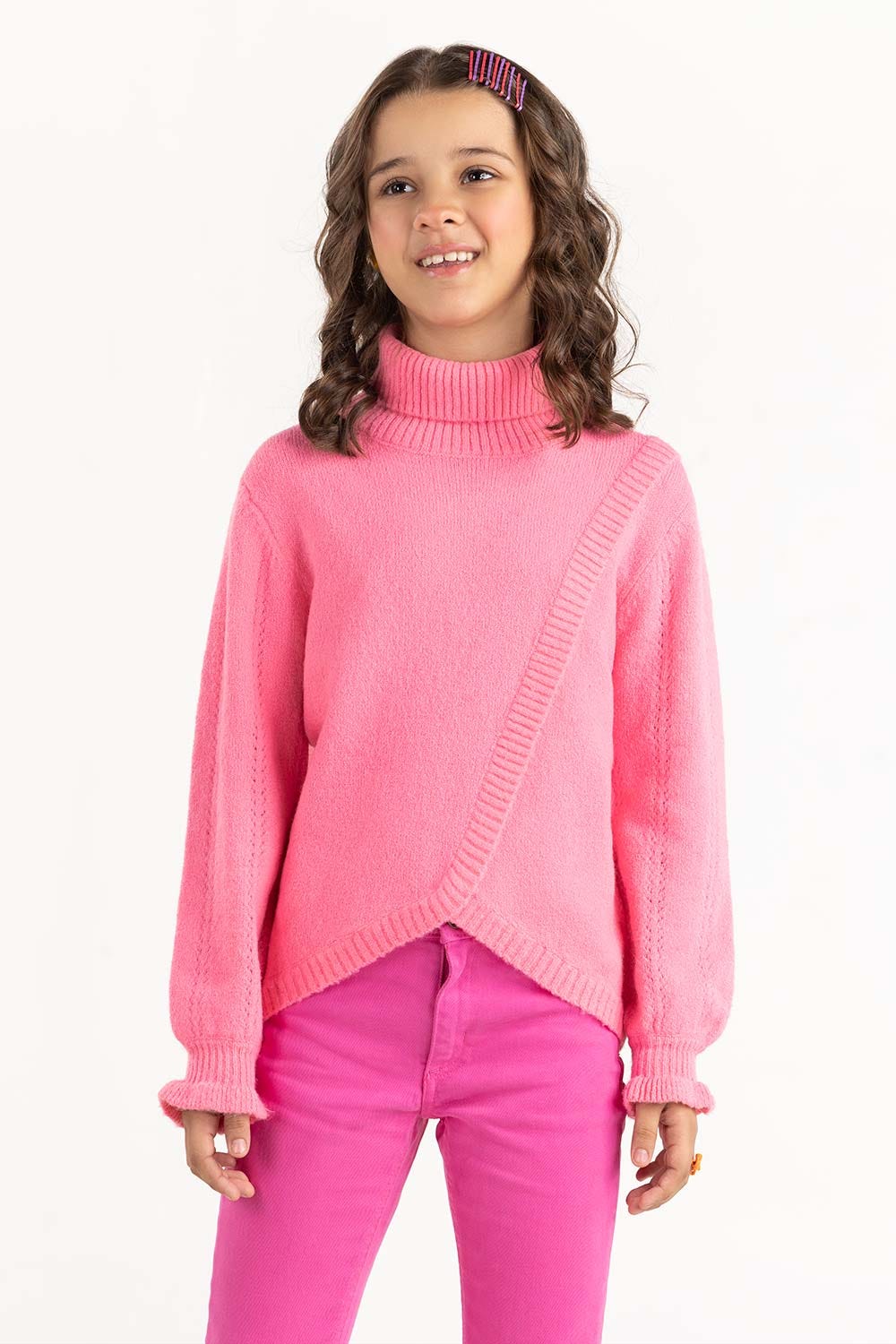 Junior Girl Pink Sweater With