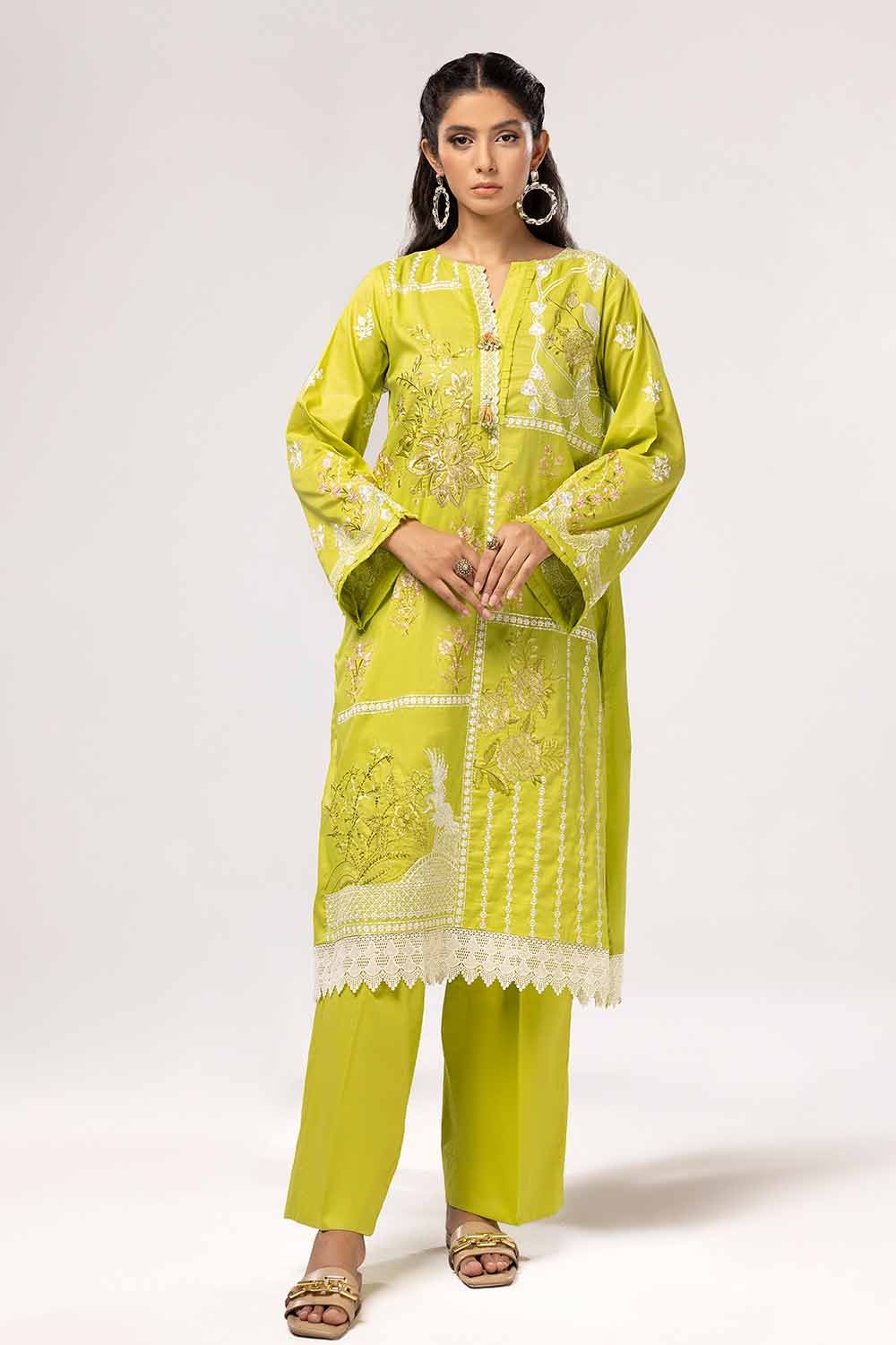 2 Piece Unstitched Embroidered Lawn Suit