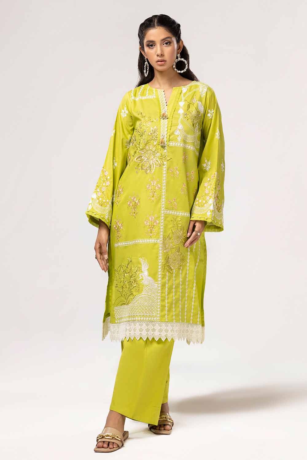 2 Piece Unstitched Embroidered Lawn Suit