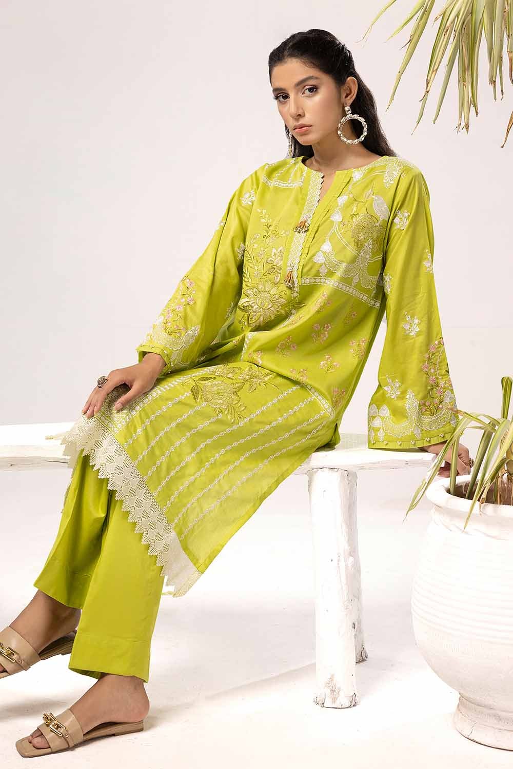 2 Piece Unstitched Embroidered Lawn Suit